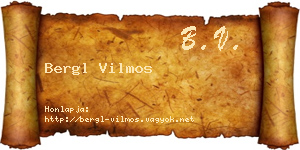 Bergl Vilmos névjegykártya